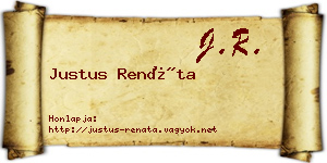 Justus Renáta névjegykártya